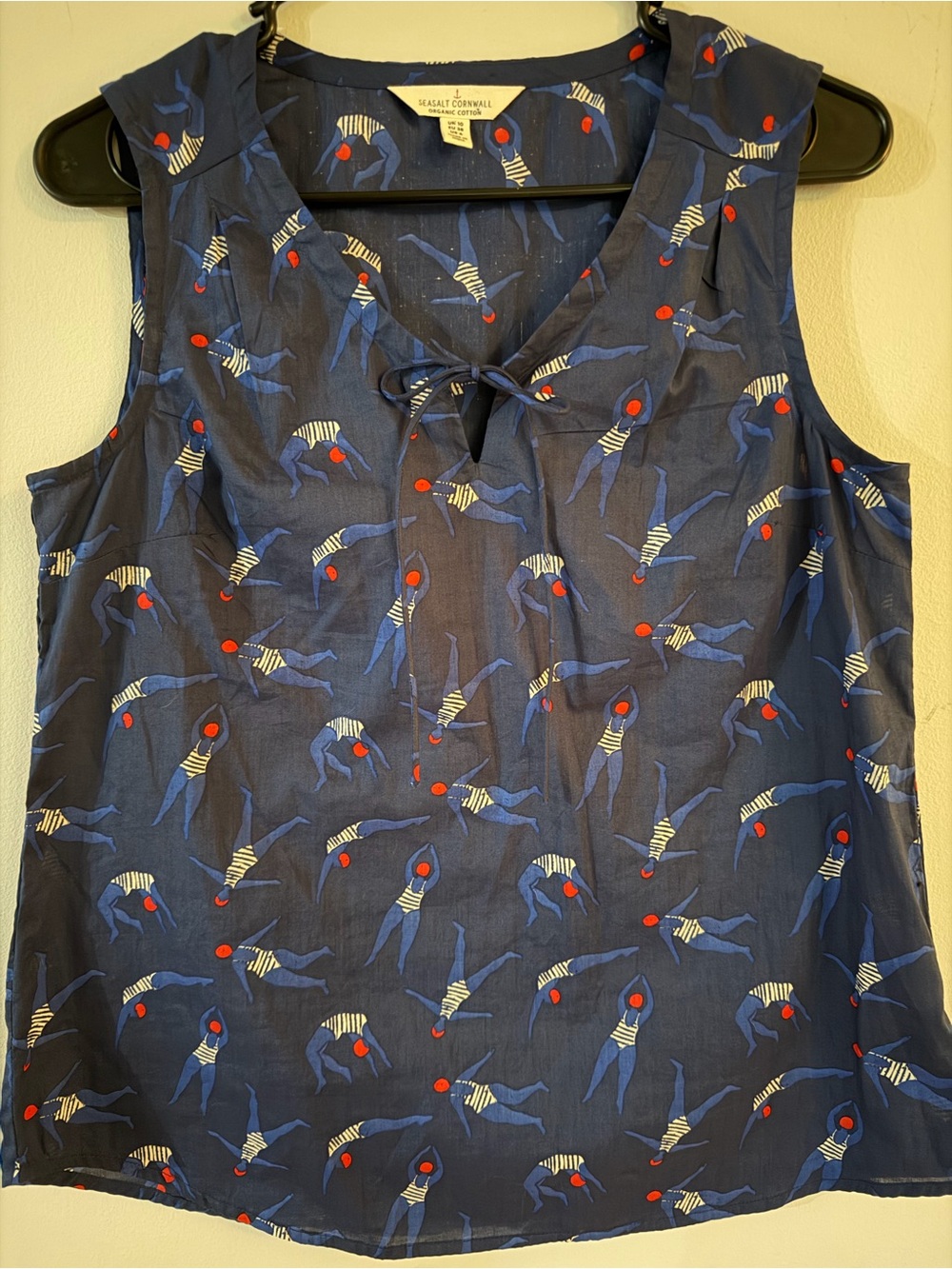 Seasalt Cornwall Retro Swimmer Cobbs Well Sleeveless Top 6 S Small